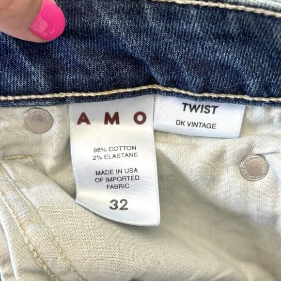 AMO Twist Mid-Rise Blue Ankle Jeans in Dark Vintage Women’s Size 32 - Picture 8 of 10